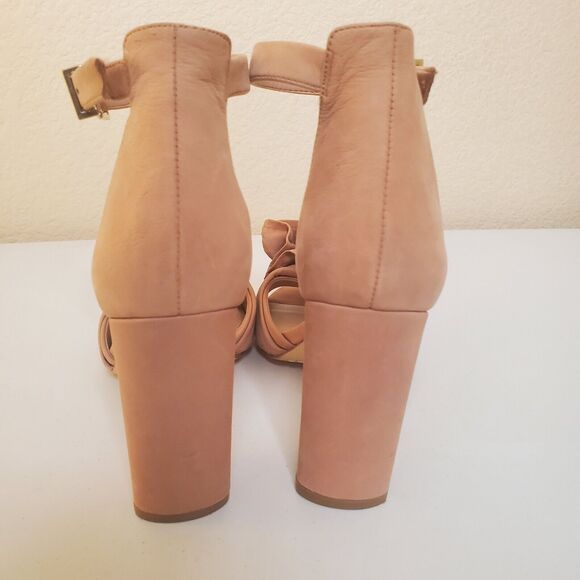 Gianni BiniFloral Nubuck Ankle Strap Block Heels Sz 7M Pink - Picture 2 of 8
